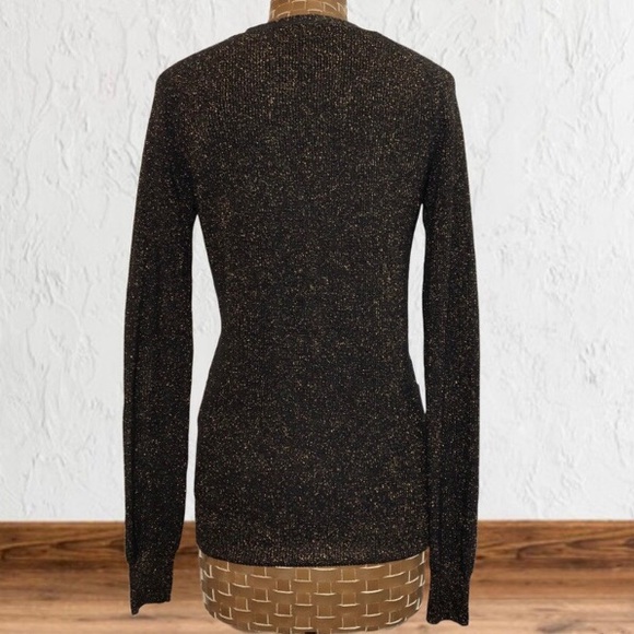 Wilfred Brown/Gold Glitter Silk & Cashmere Cardigan - Picture 3 of 15
